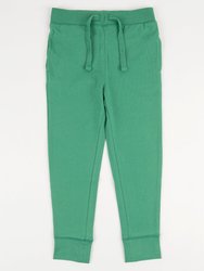 Solid Color Classic Drawstring Pants - Green