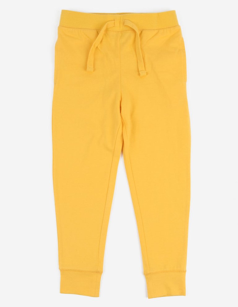 Solid Color Classic Drawstring Pants - Yellow