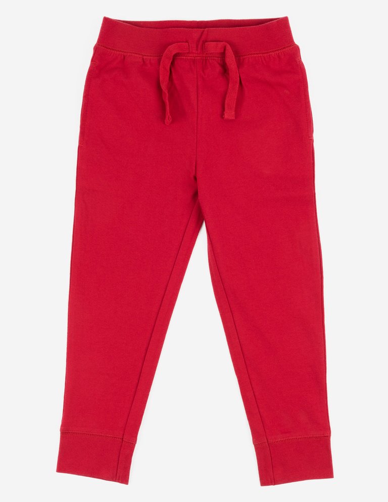 Solid Color Classic Drawstring Pants - Red