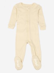 Solid Color Neutral Footed Pajamas - Off-White