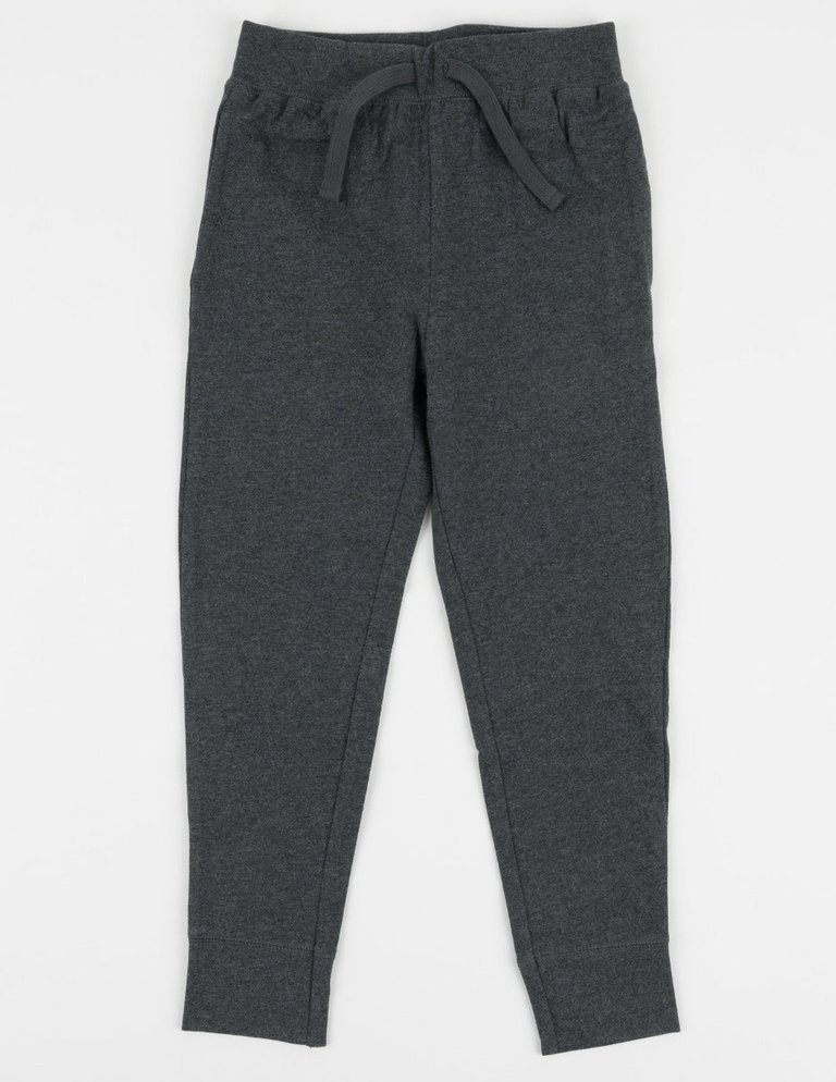 Solid Neutral Color Drawstring Pants - Dark-Grey