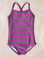 Toddler Girls One Piece Swimsuit - Purple-Charcoal