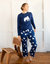 Womens Animal Print Flannel Set - Polar-Bear-Navy