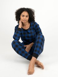 Women's Black & Navy Plaid Pajamas - Black-Navy