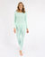 Womens Classic Solid Color Thermal Pajamas - Aqua