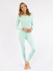 Womens Classic Solid Color Thermal Pajamas