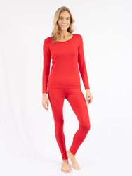 Womens Classic Solid Color Thermal Pajamas