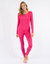 Womens Classic Solid Color Thermal Pajamas - Magenta