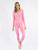 Womens Classic Solid Color Thermal Pajamas - Pink