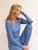 Womens Classic Solid Color Thermal Pajamas - Blue