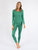 Womens Classic Solid Color Thermal Pajamas - Green