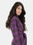 Womens Flannel Robe - purple-charcoal