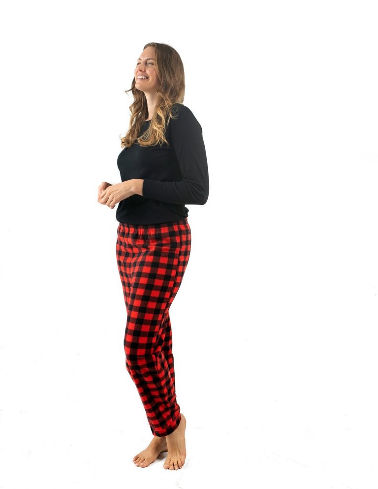 Womens Fleece Plaid Set