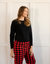 Womens Fleece Plaid Set - Red-black