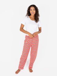 Women's Fleece Red & White Stripes Pants