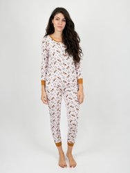 Womens Light Pink Horses Pajamas