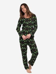 Womens Loose Fit Camouflage Print Pajamas