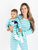 Womens Loose Fit Stripes Pajamas - Orca-Aqua