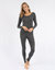 Womens Neutral Solid Color Thermal Pajamas - Dark-grey