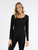 Womens Neutral Solid Color Thermal Pajamas - Black