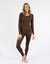 Womens Neutral Solid Color Thermal Pajamas