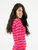 Womens Pink Stripes Cotton Pajamas - Red-Pink