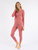 Womens Pink Stripes Cotton Pajamas - Rose-Antler