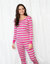 Womens Pink Stripes Cotton Pajamas