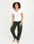 Womens Plaid Fleece Pants - Green-Black