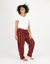 Womens Plaid Fleece Pants - Red-Black