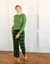 Womens Print Flannel Pajama Sets - Green-black