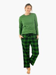 Womens Print Flannel Pajama Sets