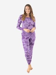 Women's Purple Mix Tie Dye Cotton Pajamas - Purple-Mix-Tie-Dye