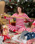 Womens Red & White Cotton Stripes Pajamas