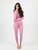 Womens Retro Rainbow Two Piece Cotton Pajamas - Ballerina-Pink