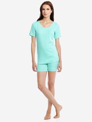 Womens Short Pajamas - Aqua