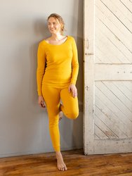 Women's Solid Mustard Yellow Pajamas - Mustard-Yellow