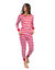 Womens Two Piece Red & White Stripes Cotton Pajamas