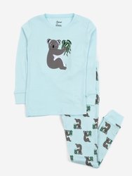 Zoo Animals Cotton Pajamas - Koala - Blue