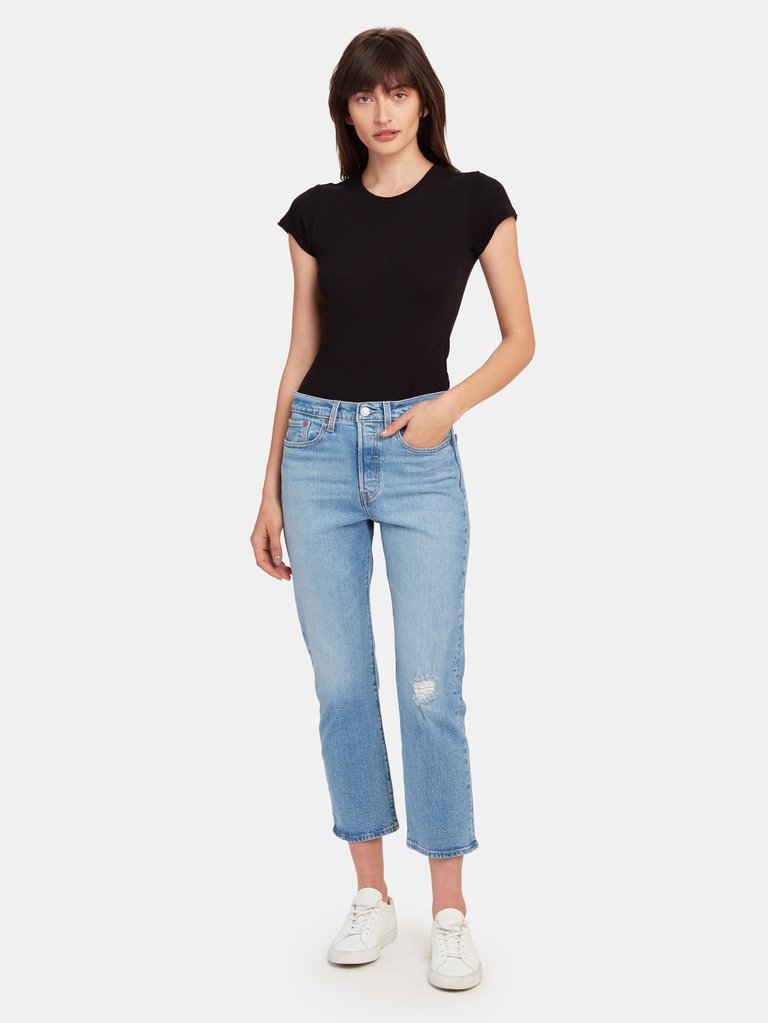 Wedgie High Rise Cropped Straight Fit Jeans