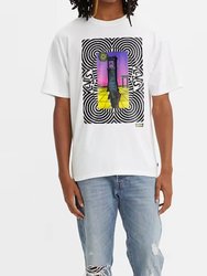 Vintage Fit Surreal Clock Graphic Tee - Bright White