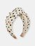 Beige Polka Dot Beaded Headband - Beige