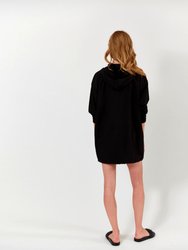 Abby Windbreaker Hoodie Dress - Black