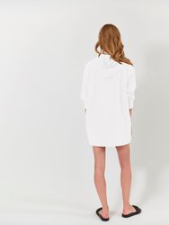 Abby Windbreaker Hoodie Dress - White