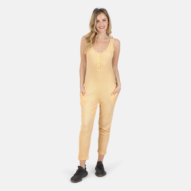 Costa Organic Cotton Waffle Thermal Pocketed Jumpsuit