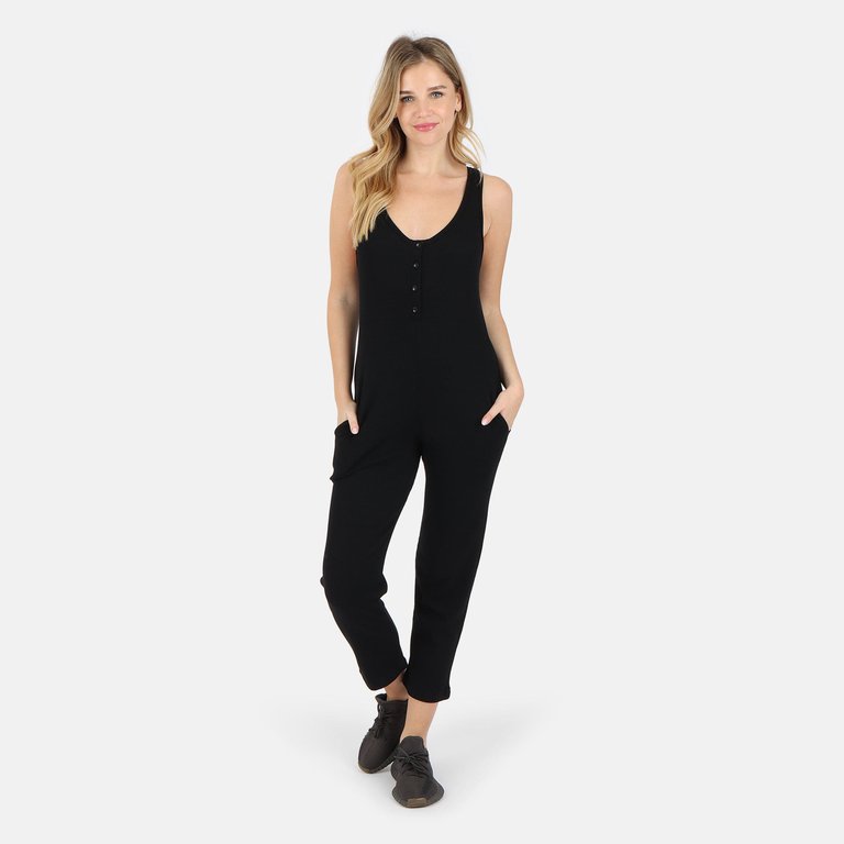 Costa Organic Cotton Waffle Thermal Pocketed Jumpsuit