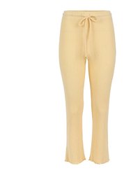 Fiona Organic Cotton Waffle Thermal Pant - Canary