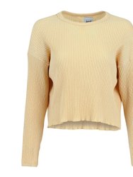 Fiona Organic Cotton Waffle Thermal Pullover Top - Canary - Canary