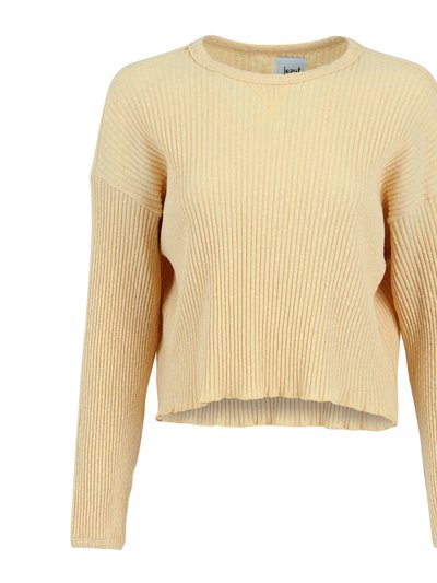 Lezat Fiona Organic Cotton Waffle Thermal Pullover Top - Canary product