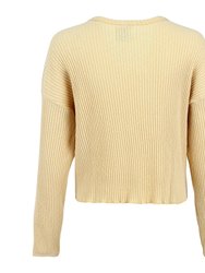 Fiona Organic Cotton Waffle Thermal Pullover Top - Canary